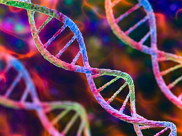 colourful DNA molecule illustration